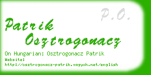 patrik osztrogonacz business card